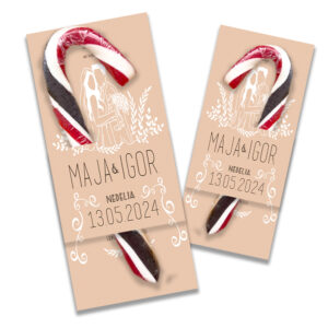 Personalizovane svadbene lizalice sa posebnim porukama, idealne za dekoraciju i poklon gostima.