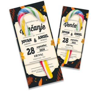 Personalizovane svadbene lizalice sa posebnim porukama, idealne za dekoraciju i poklon gostima.