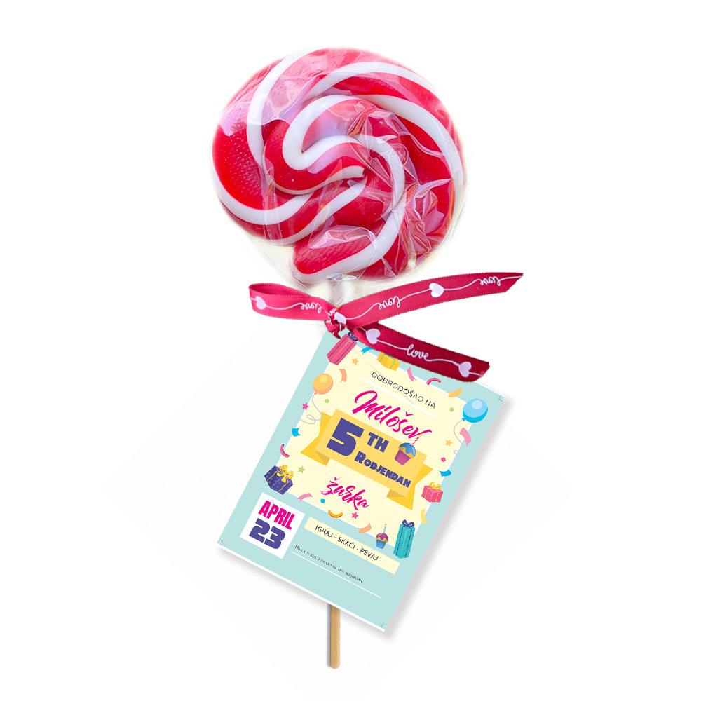 Personalizovane poklon lizalice za dekoraciju rodjendana (84) Rođendanske lizalice sa šarenim i veselim motivima personalizovane za proslavu.