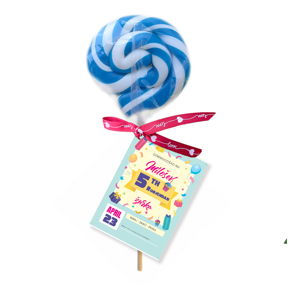 Personalizovane poklon lizalice za dekoraciju rodjendana (85) Rođendanske lizalice sa šarenim i veselim motivima personalizovane za proslavu.