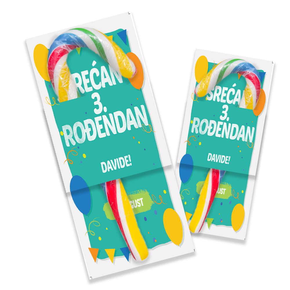 Personalizovane poklon lizalice za dekoraciju svadbe (10) Veselo ukrašene rođendanske lizalice sa prilagođenim tekstom i motivima.