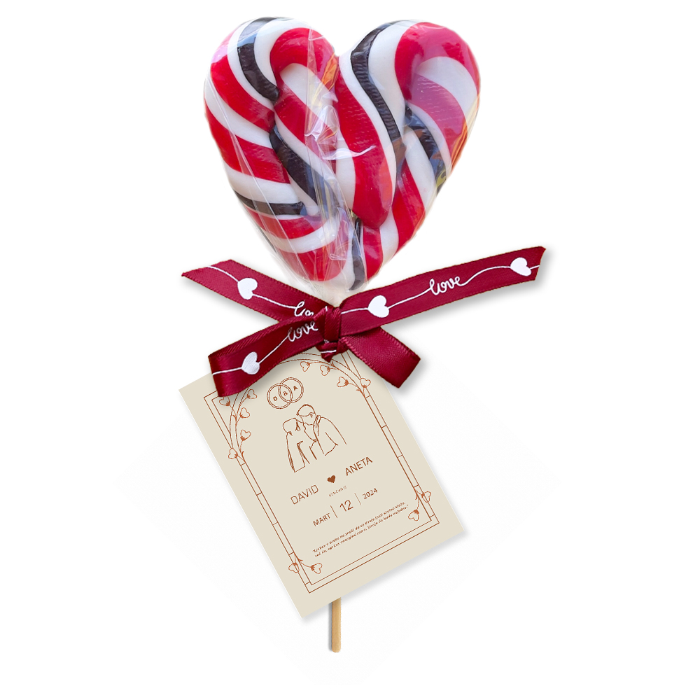 Personalizovane poklon lizalice za dekoraciju svadbe (380) Slatke, personalizovane lizalice kao jedinstveni pokloni za goste na svadbi.