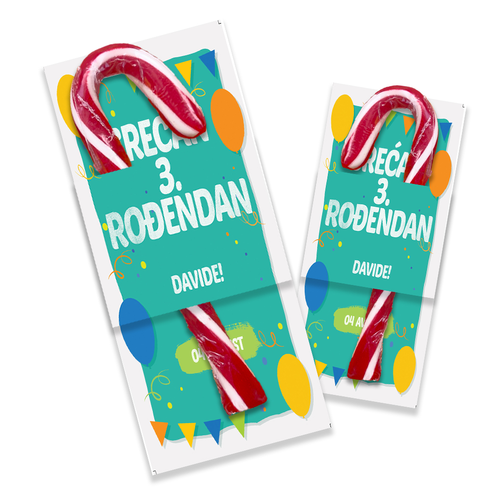 Personalizovane poklon lizalice za dekoraciju svadbe (9) Veselo ukrašene rođendanske lizalice sa prilagođenim tekstom i motivima.