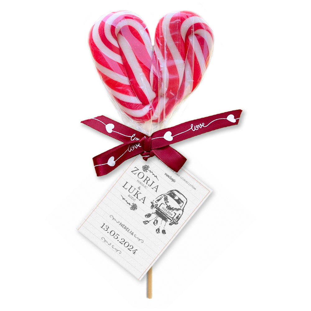 Personalizovane poklon lizalice za dekoraciju svadbe (91) Dekoracija za svadbu sa personalizovanim lizalicama, savršen detalj za vašu ceremoniju.