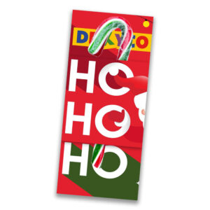 Praznična lizalica u obliku crveno-belog srcolikog swirl-a za Novu godinu.